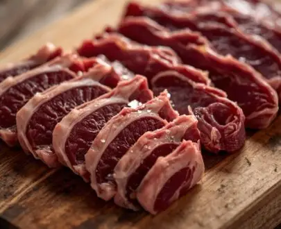 Fresh Australian halal goat meat with skin ready for cooking