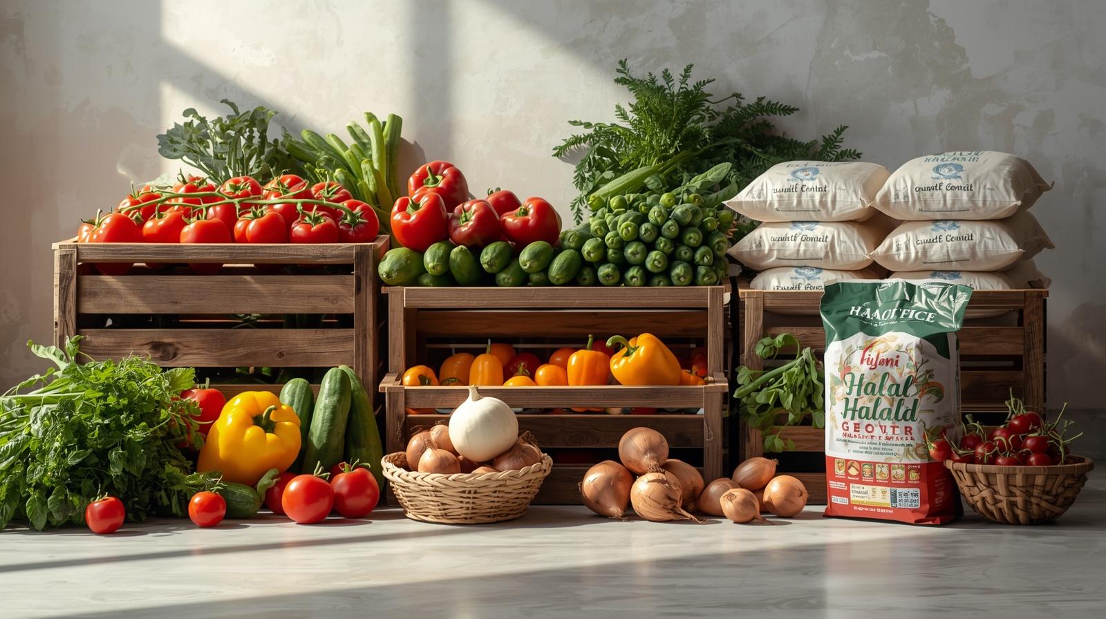 Fresh vegetables banner for Shapla Halal homepage slider